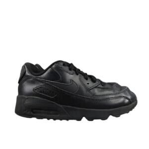 Nike Shoes Kids 2 Sneaker Air Max 90 Black Leather Lace Up Athletic Sport Active